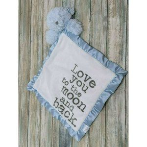 Mudpie Baby Lovey Security Blanket Blue Bear " Love You To The Moon and Back "
